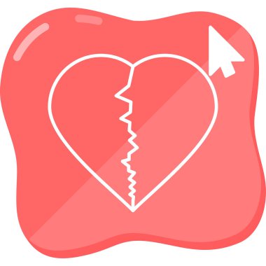 Kalp kırıklığı. Web simgesi basit illüstrasyon