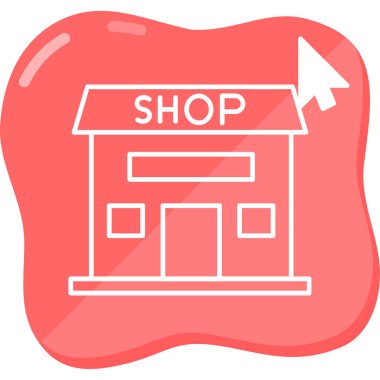 İmleç işaretleyici grafikli basit bir dükkan simgesi