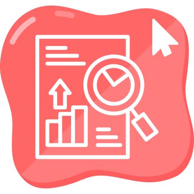 İş analizi. Web simgesi basit illüstrasyon