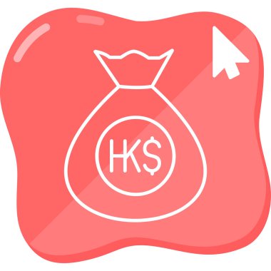 Hong Kong Doları. Web simgesi basit illüstrasyon