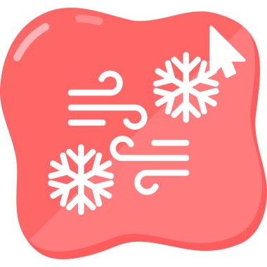 Kış Rüzgarı web simgesi vektör illüstrasyonu