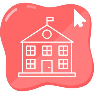 okul web simgesi vektör illüstrasyonu