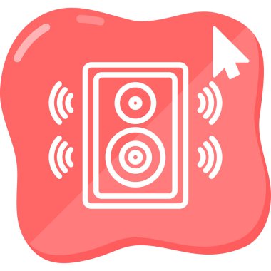 Hoparlör web simgesi. Vektör illüstrasyonu
