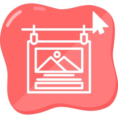 poster web simgesi vektör illüstrasyonu