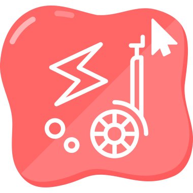 Yıldırımlı elektrikli scooter simgesi