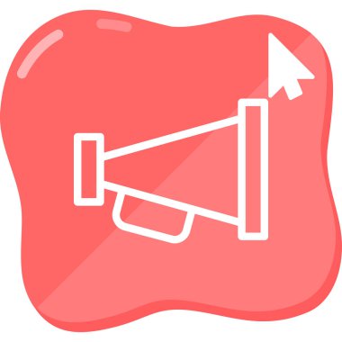 Renkli arkaplanda imleci olan megafon simgesi