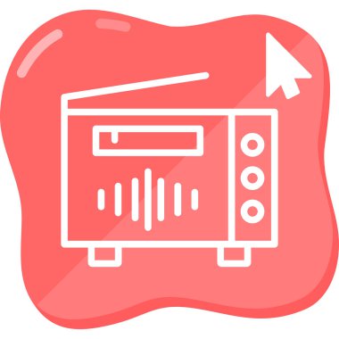 radyo web simgesi vektör illüstrasyonu