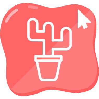 Kaktüs web simgesi vektör illüstrasyonu