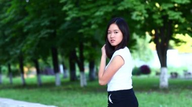 Asyalı kız güzel kadın portre