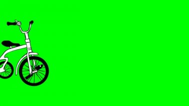 Üç tekerlekli bisiklet taşıma şeffaf bir arka plan üzerinde izole parçalar halinde tatili.