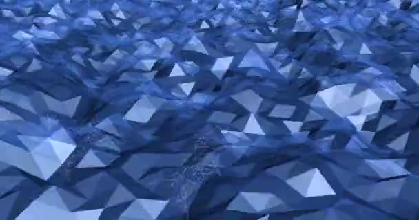 Animated sea of triangles and dolphins swimming and jumping out of the water — Stock Video