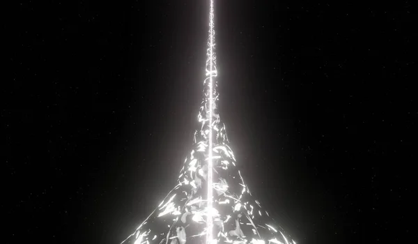 Ray of plasma laser beam light space 3D rendering — Stock Photo, Image