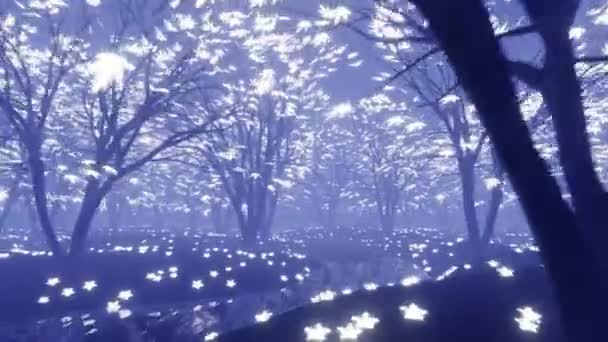 Mystisk skog bakgrund 3D render illustration — Stockvideo