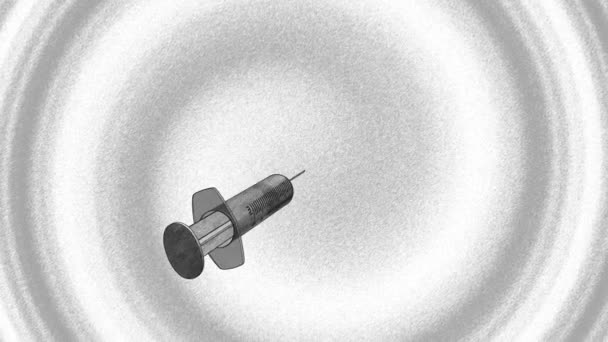 Drogenmissbrauch Spritze Skizze 3D Render Illustration — Stockvideo