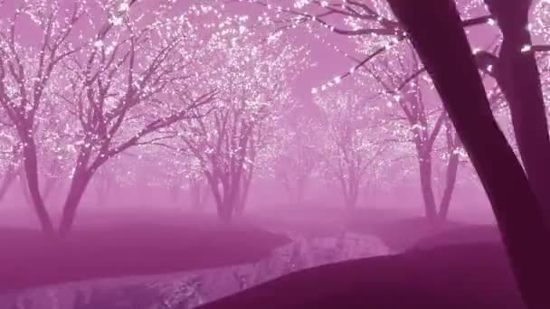 Sakura kwiat ogród tło 3d renderowania — Wideo stockowe