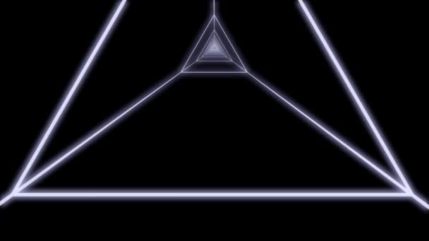 Syntwave trojúhelníkový tunel Pozadí 3d vykreslení — Stock video