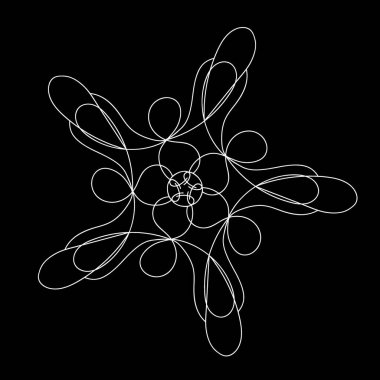 güzel siyah narin çizgi vektör çiçeği