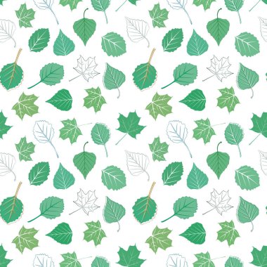 Bir ağacın farklı yapraklarından oluşan vektör arkaplanı