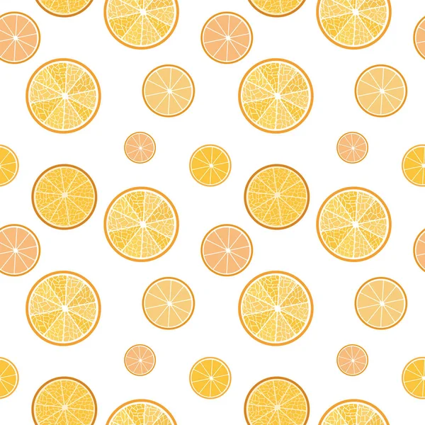 Bright vector seamless pattern of juicy oranges — Stock Vector