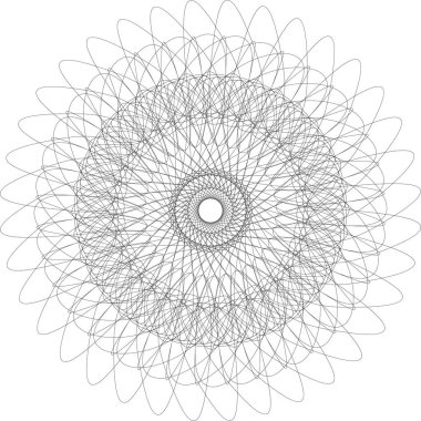 Sertifika veya diğer güvenlik belgeleri için Guilloche Deseni Rosette.