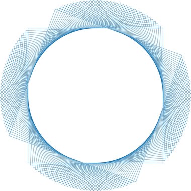 Vektör soyut geometrik resim. Mavi çizgi çiçeği