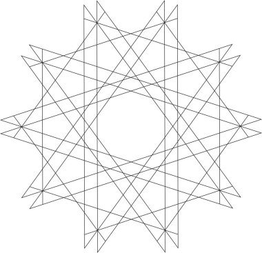 Vektör geometrik desen. Keskin yapraklı çiçek.