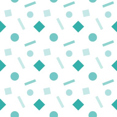 Geometrik şekillerin tek renkli yeşil, kusursuz soyut arkaplanı.