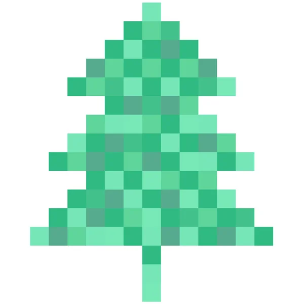 Vector Pixel Weihnachten grün und weiß gestrickt Hintergrund — Stockvektor