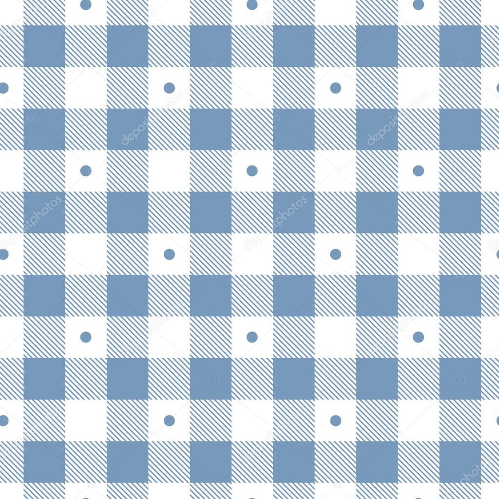 Vector seamless blue knitted pattern. Textile cage