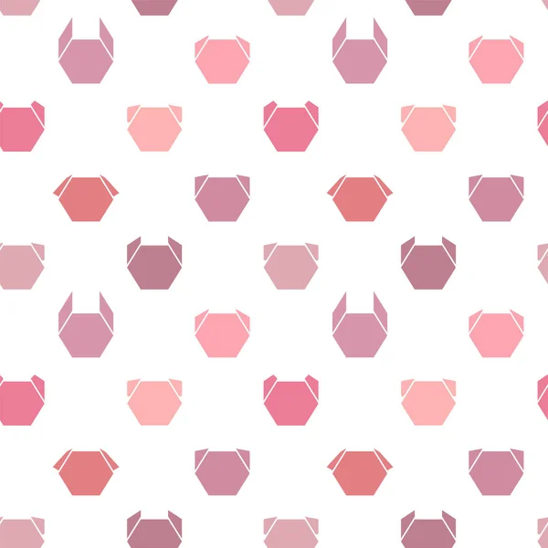 Vektor nahtlose geometrische Muster. Pinkfarbenes Origami-Tier. — Stockvektor