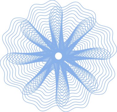 Guilloche satırı Sertifika veya diğer güvenlik belgeleri için Desen Rosette.