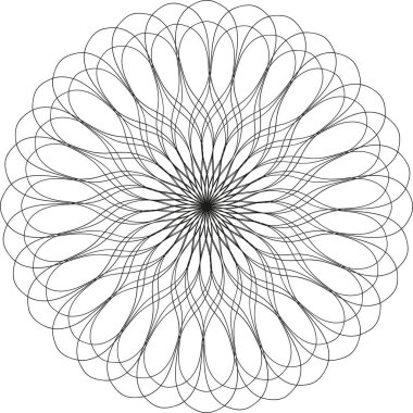 Sertifika veya diğer güvenlik belgeleri için Guilloche Deseni Rosette.