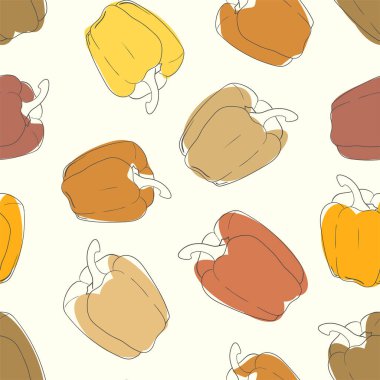 Vektör hattı bibersiz desen. Tek renkli arka plan sebzeleri