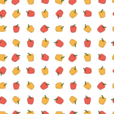 Bibersiz vektör deseni. Tasarım için renk arkaplan sebzeleri