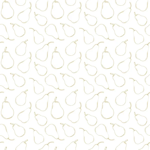 Vektör hattı armutsuz desen. Tek renkli çizgi arkaplan meyveleri