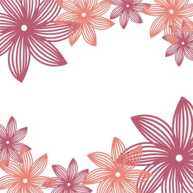 Çiçek vektör çerçevesi. Kırmızı çiçekler. Açılma şekli, poster. Elementler tasarımı