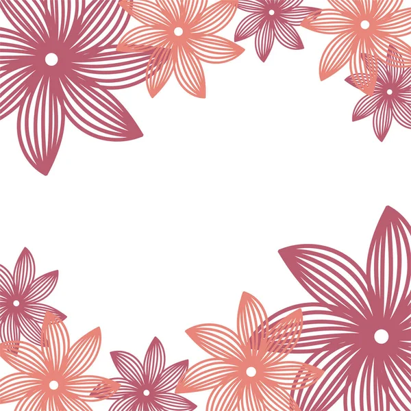 Çiçek vektör çerçevesi. Kırmızı çiçekler. Açılma şekli, poster. Elementler tasarımı