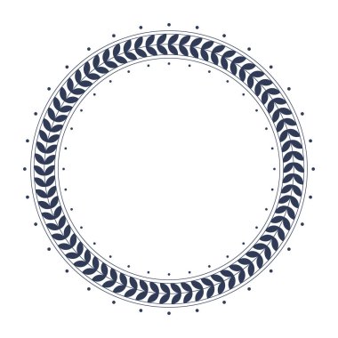 Doğal vektör çerçevesi. Beyaz arka plan şablonunda mavi yapraklar. Tebrik kartı, davet, poster şablonu