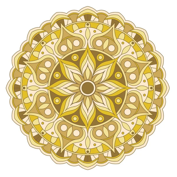 Vector Mandala Ornamento Redondo Simétrico Dibujo Étnico — Archivo Imágenes Vectoriales