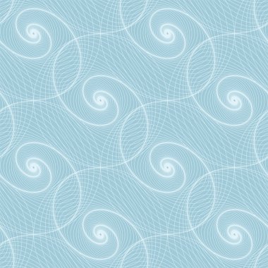 Doğrusal spiral topları mavi olan pürüzsüz fayans. Örtü, reklam, duvar kağıdı, döşeme, ambalaj için kullanılabilir.