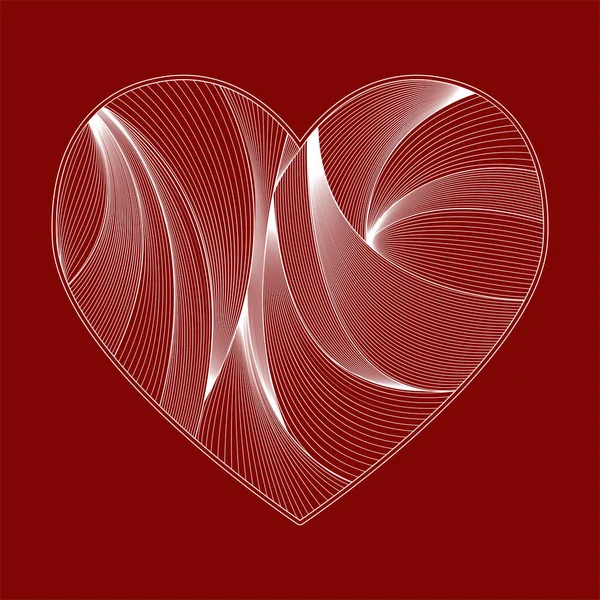 Zentagle Vektör Doğrusal Kalbi Sevgililer Günün Kutlu Olsun Aşk — Stok Vektör