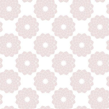 Etnik, kusursuz vektör deseni. Tek renkli geometrik mandala çiçeği. Kumaş, kapak, duvar kağıdı, döşeme tasarımında kullanılabilir.