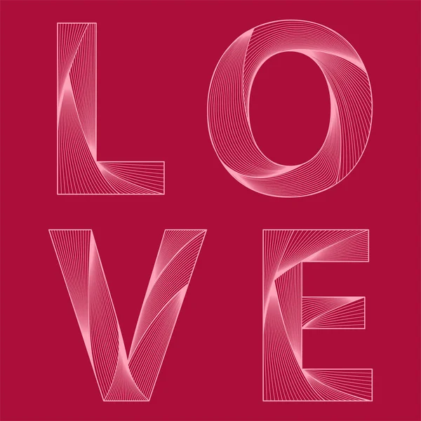 Vektor dekoratív felirat szerelem. Szövőcérna. Valentin-nap — Stock Vector