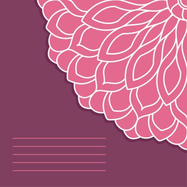 Mandala süs vektörü. Simetrik bir pembe geometri çiçeği. Etnik çekiliş. Şablon