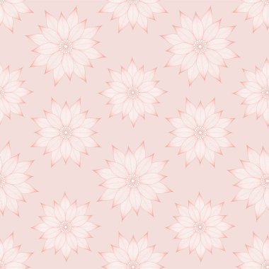 Etnik, kusursuz vektör deseni. Açık kırmızı geometrik çiçek mandalaları. Kumaş, kapak, duvar kağıdı, döşeme tasarımında kullanılabilir.