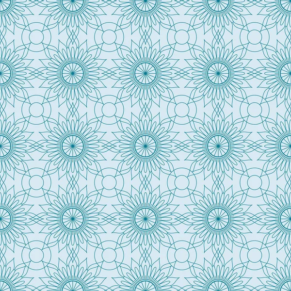 Patrón Vectorial Estrecho Étnico Mandalas Geométricas Círculo Azul Puede Ser — Vector de stock