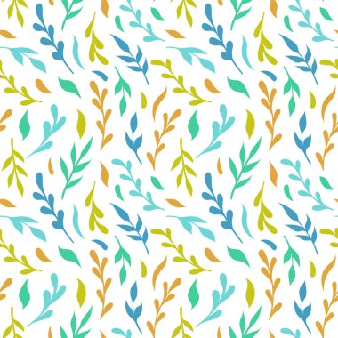 Doğal vektörsüz desen beyaz arkaplanda renk elementleri bırakır