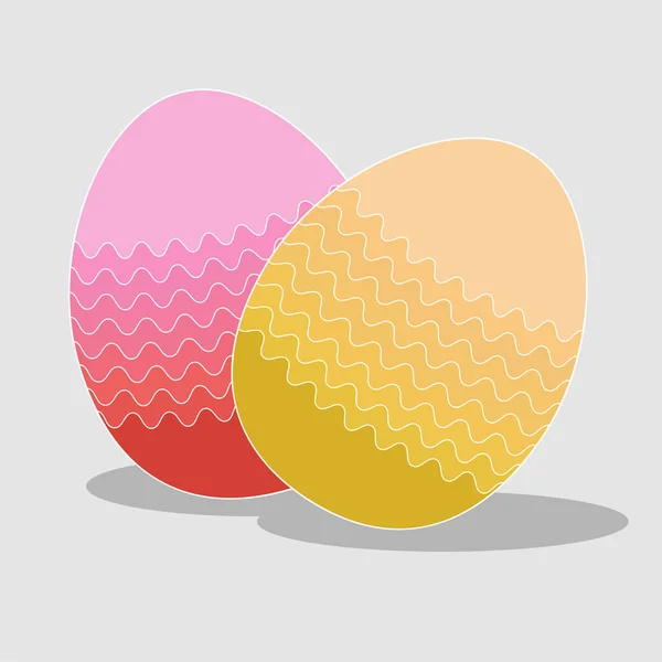 Ovos de Páscoa vetor rosa e amarelo. Férias de Páscoa — Vetor de Stock