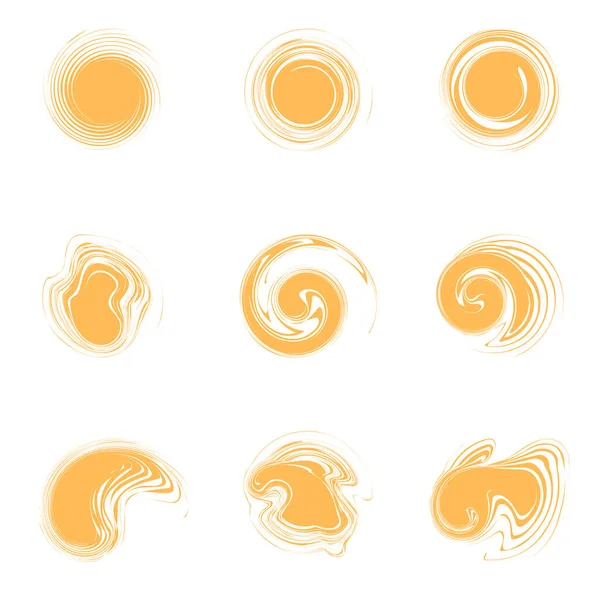 Conjunto vectorial de elementos creativos abstractos. Manchas amarillas minimalistas. — Vector de stock