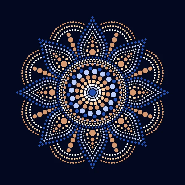 Vector ponto mandalas pintura. Estilo aborígine de pintura de ponto — Vetor de Stock